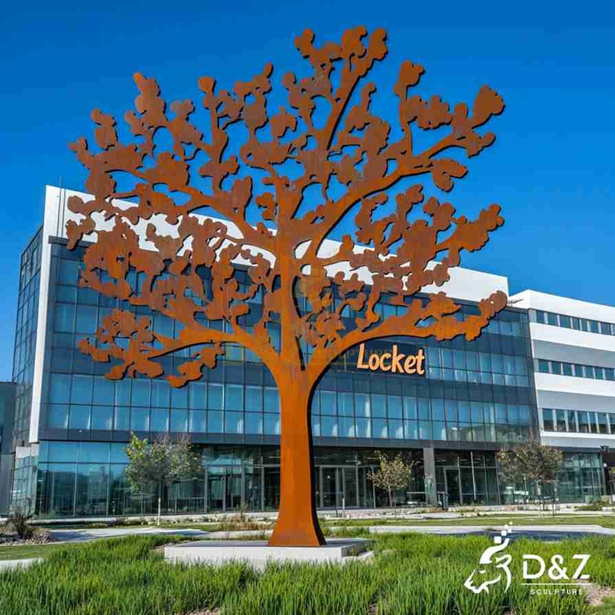 Large Outdoor Corten Steel Tree Sculpture Art 3
