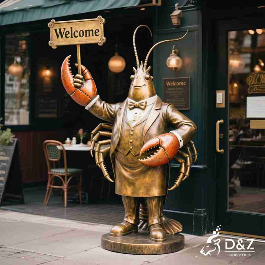 Large Lobster Butler Statue 3