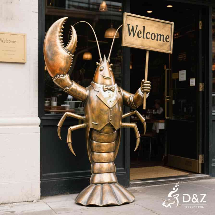 Large Lobster Butler Statue 5