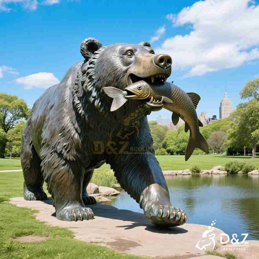Large Outdoor Bronze Grizzly Bear Statue 1