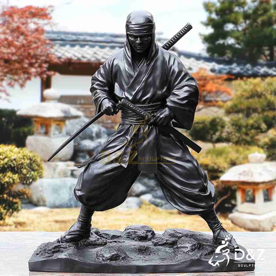 Bronze Japanese Ninja Statue 4