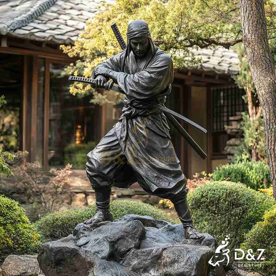 Bronze Japanese Ninja Statue 6