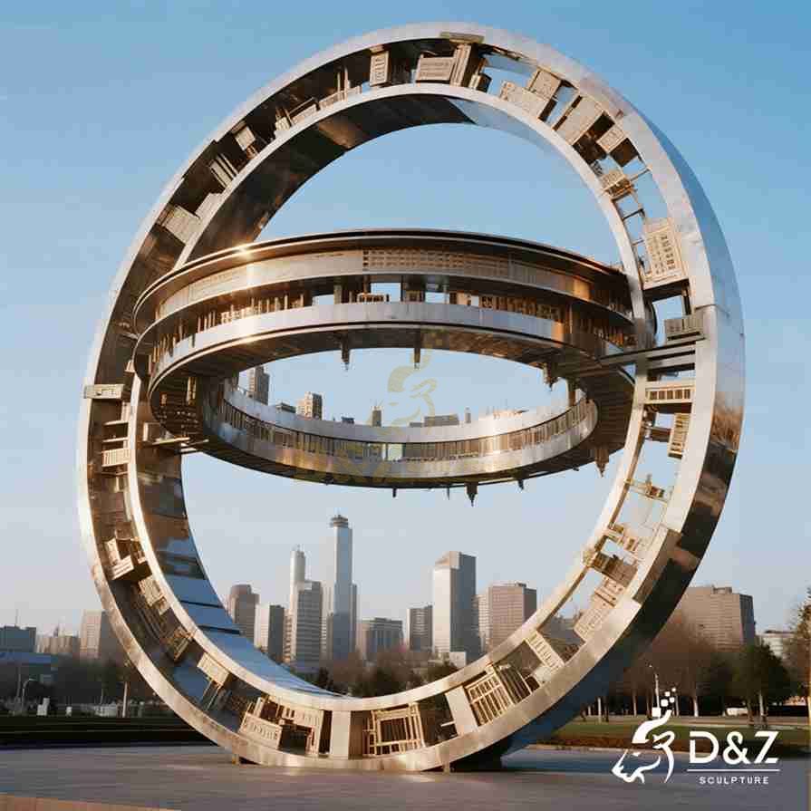 Large Metal Ring Sculpture 1