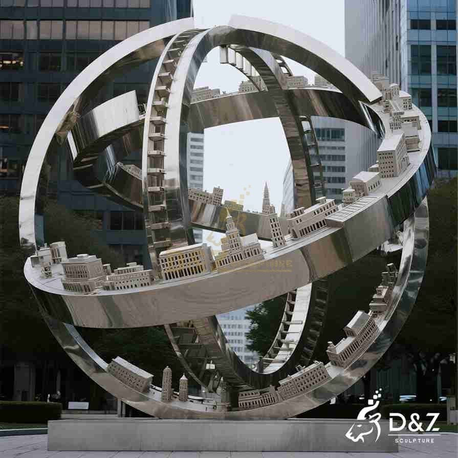 Large Metal Ring Sculpture 2
