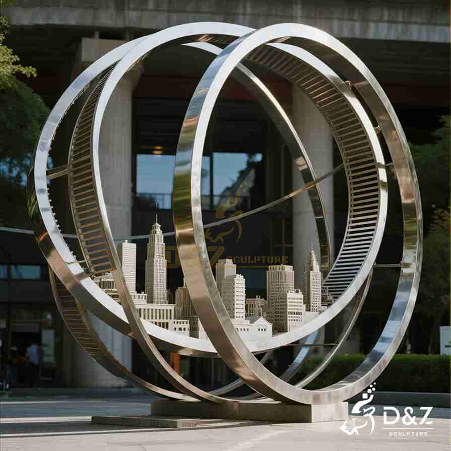 Large Metal Ring Sculpture 3