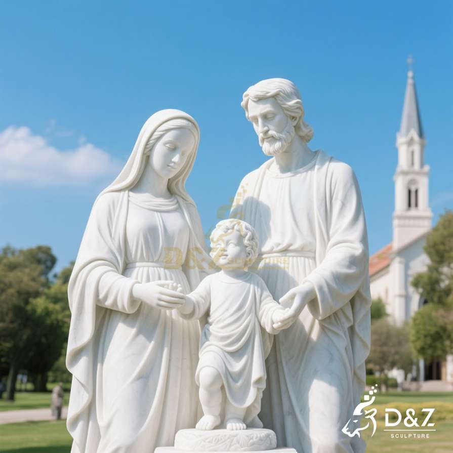 Large Outdoor Modern Holy Family Marble Statue 2