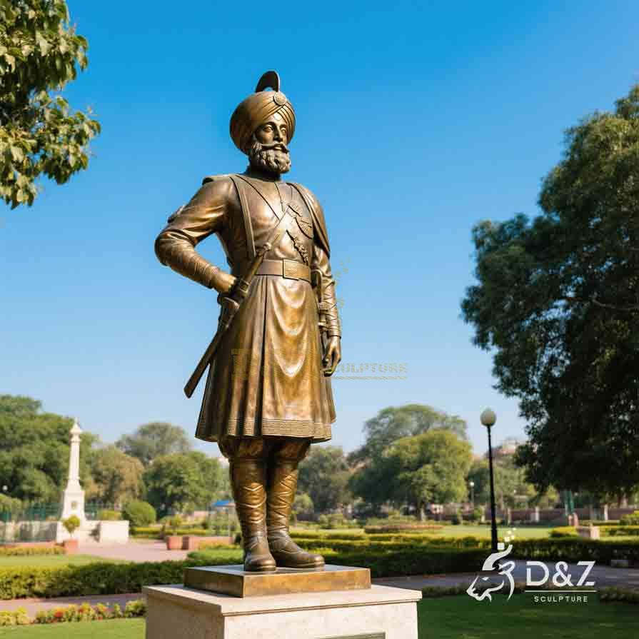 Large Garden Bronze Sikh Soldier Statue for Sale | Soldier Memorial Statue 2