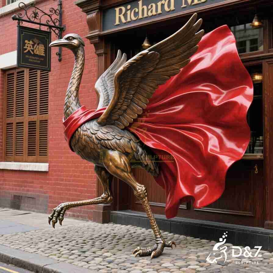 Large Bronze Hero Emu Statue 2