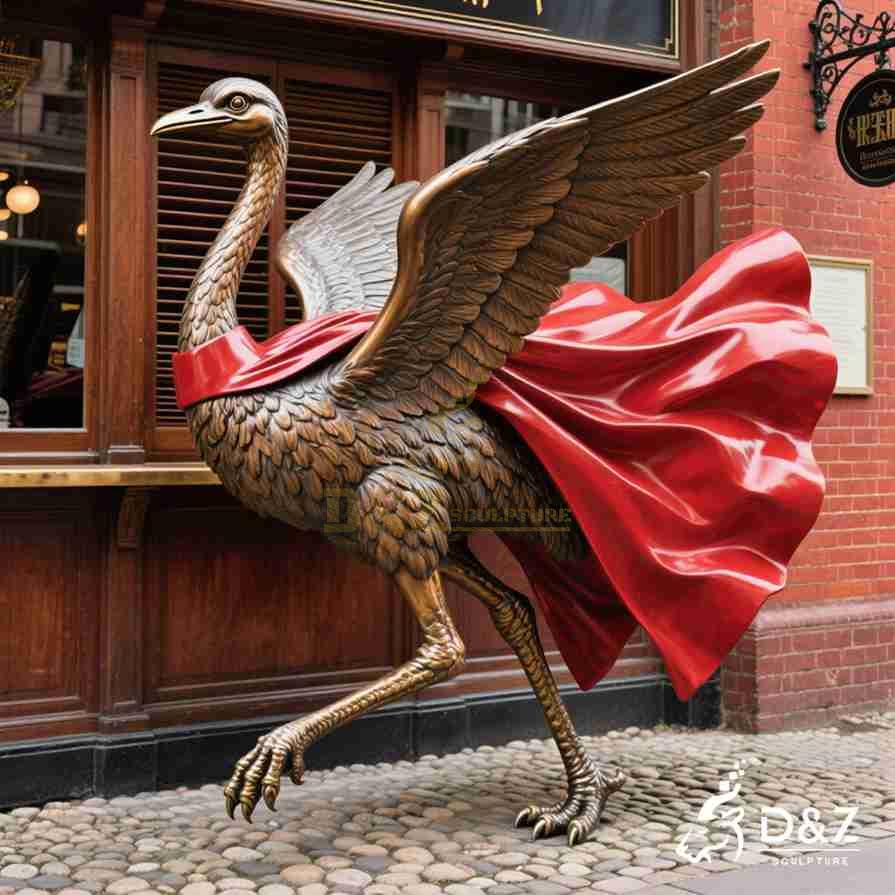 Large Bronze Hero Emu Statue 3