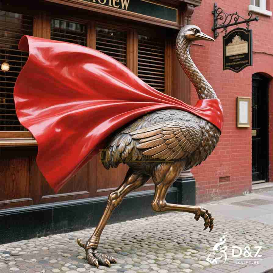 Large Bronze Hero Emu Statue 4