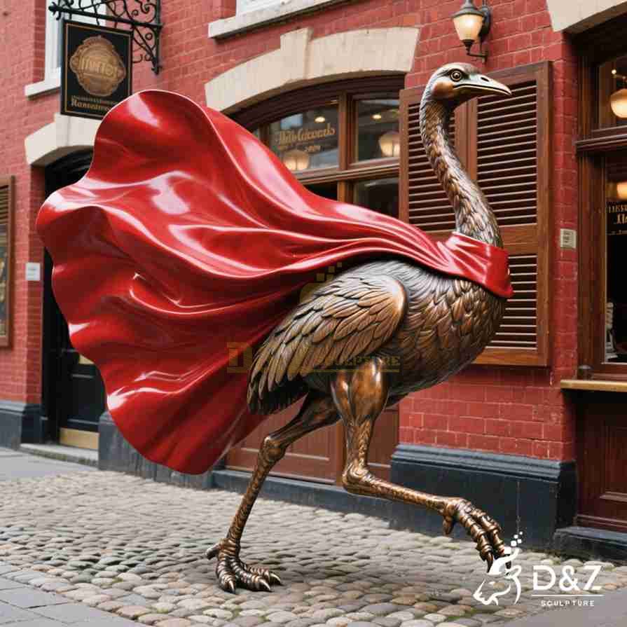 Large Bronze Hero Emu Statue 5