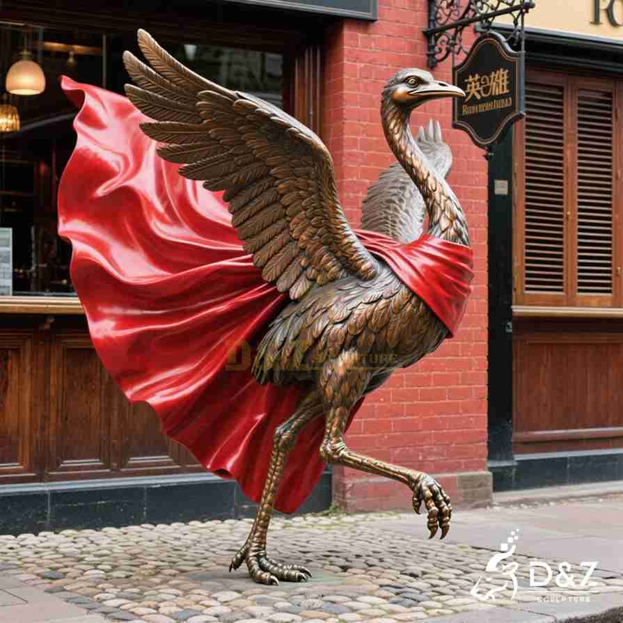 Large Bronze Hero Emu Statue 6