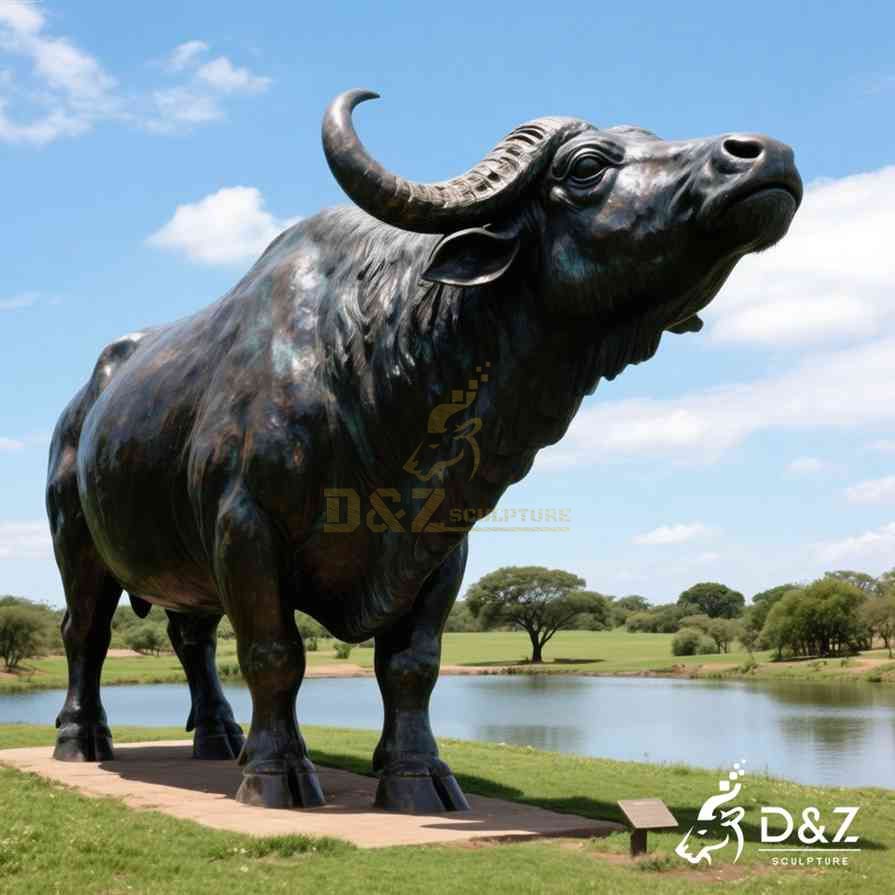 Large Outdoor Bronze Buffalo Statue 1