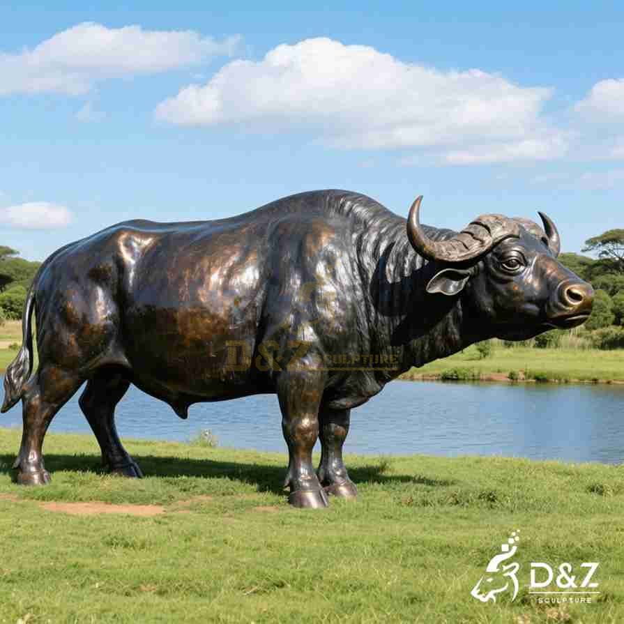 Large Outdoor Bronze Buffalo Statue 2