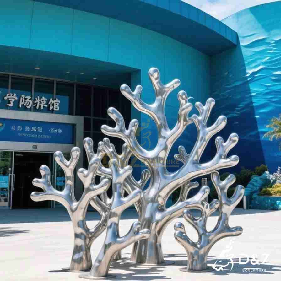 Large Metal Coral Sculpture on Stand 5