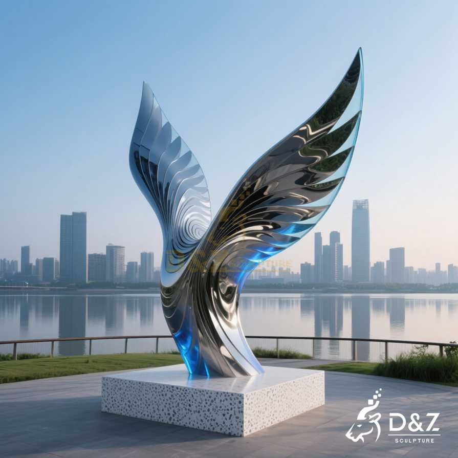 Outdoor Metal Wings Sculpture 6