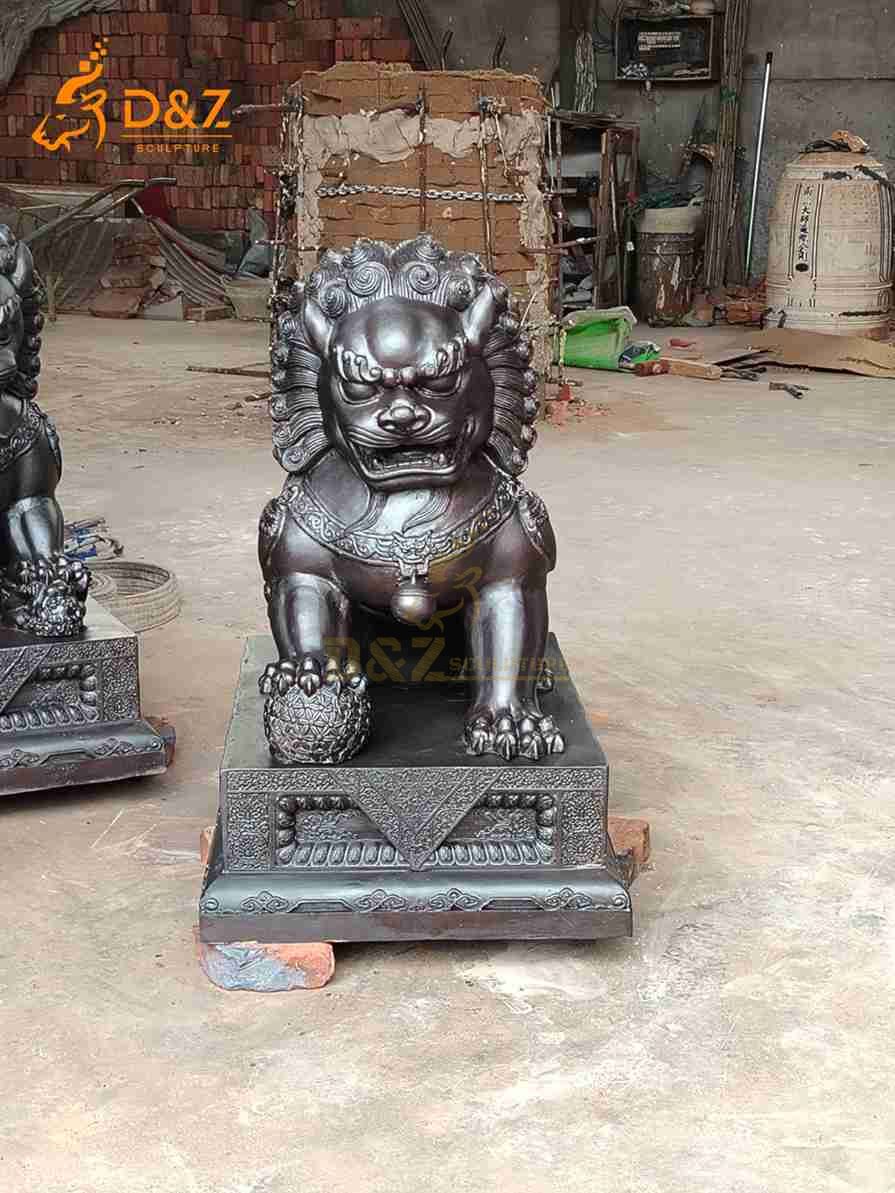 Bronze Chinese Dog Lion Statue 2