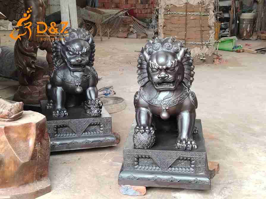 Bronze Chinese Dog Lion Statue 3