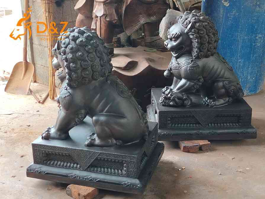 Bronze Chinese Dog Lion Statue 4