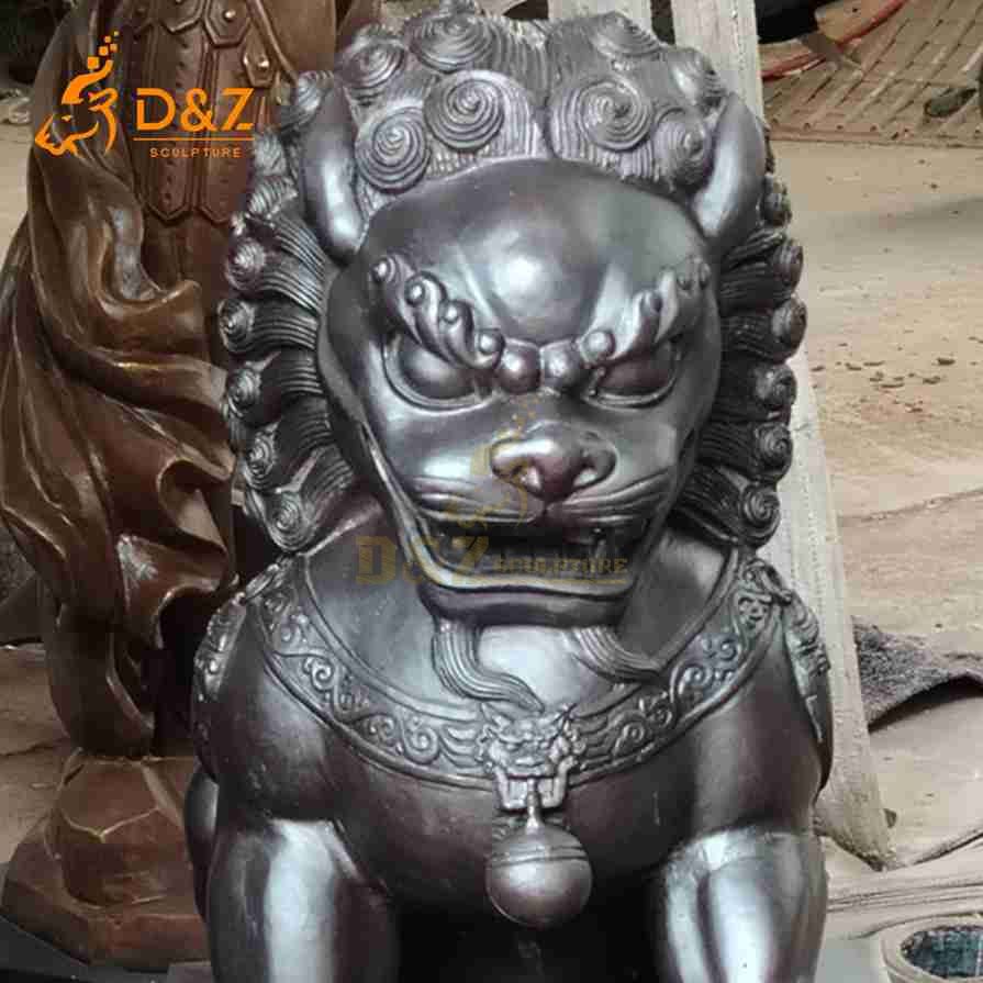 Bronze Chinese Dog Lion Statue 5
