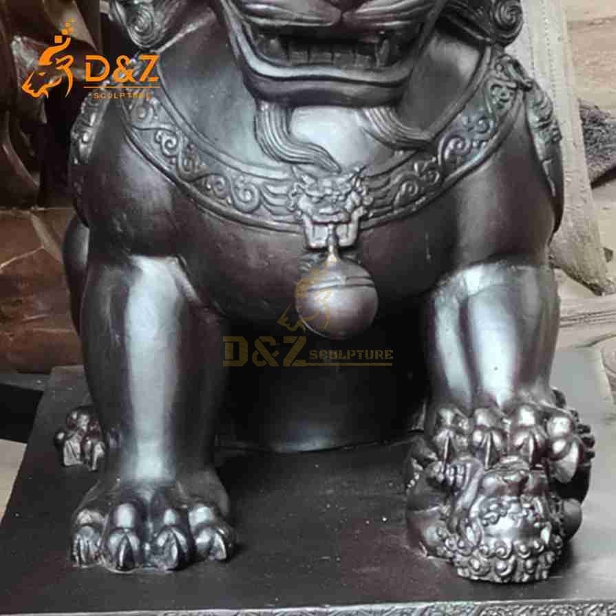 Bronze Chinese Dog Lion Statue 6