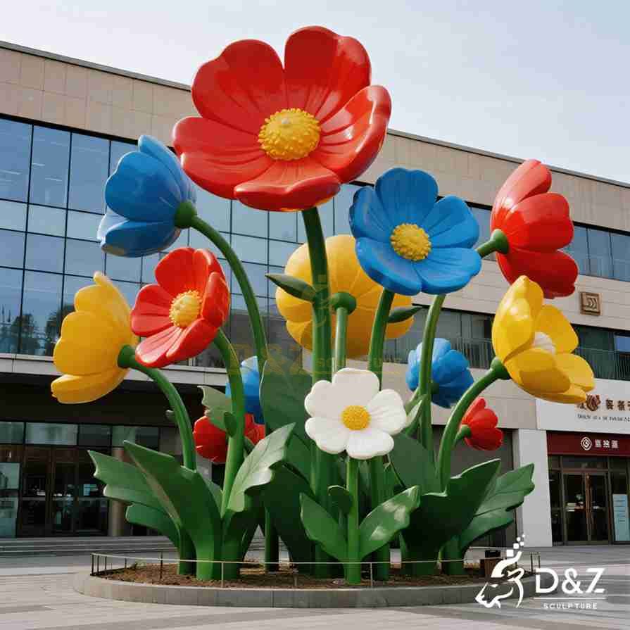 Large Metal Daisy Flower Sculpture 1