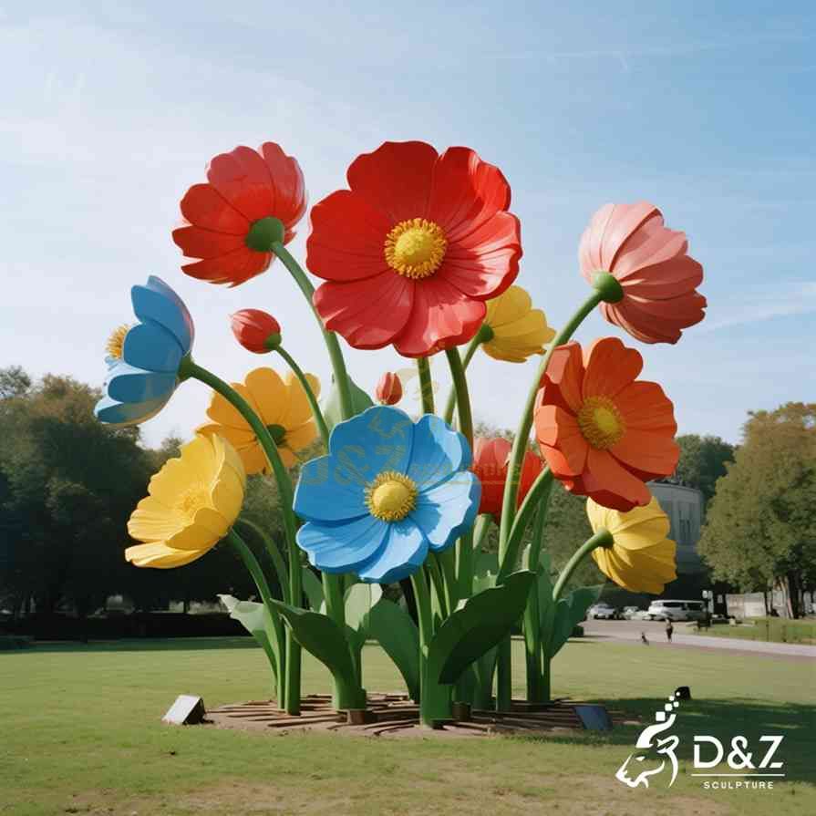 Large Metal Daisy Flower Sculpture 2
