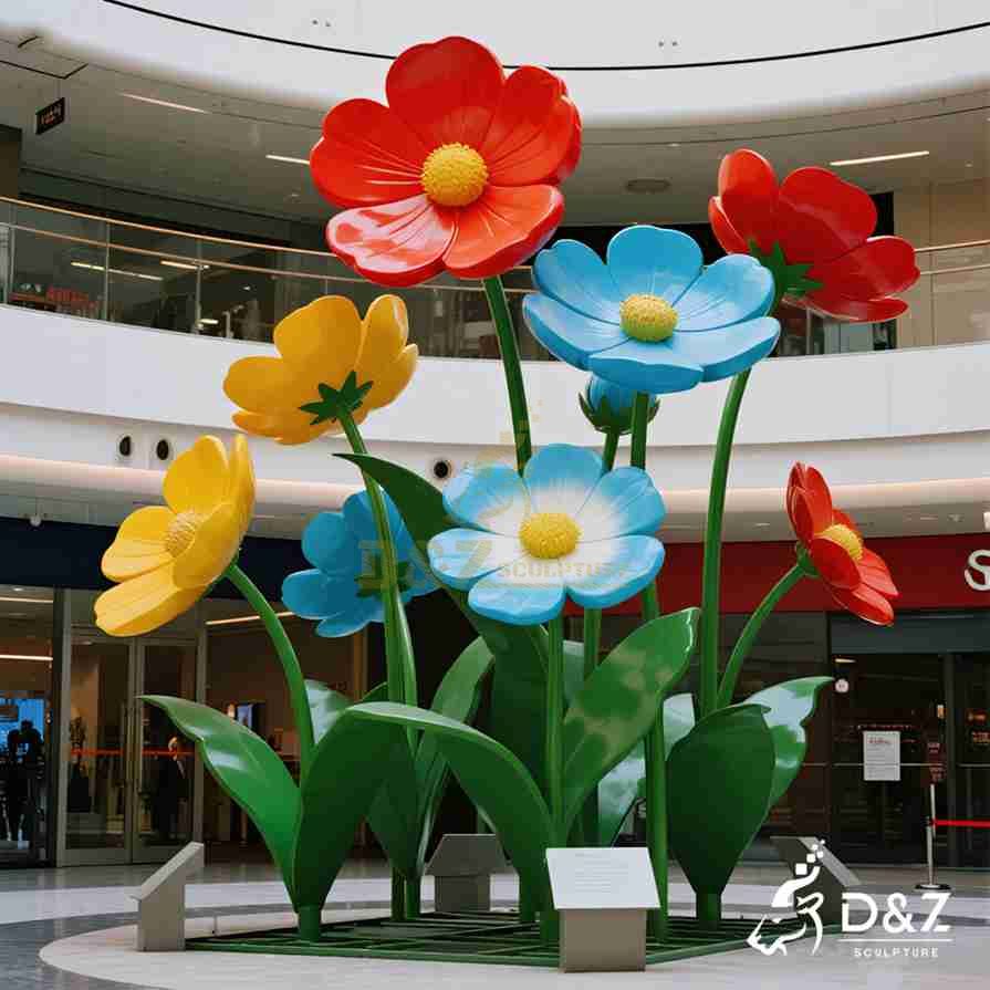 Large Metal Daisy Flower Sculpture 3
