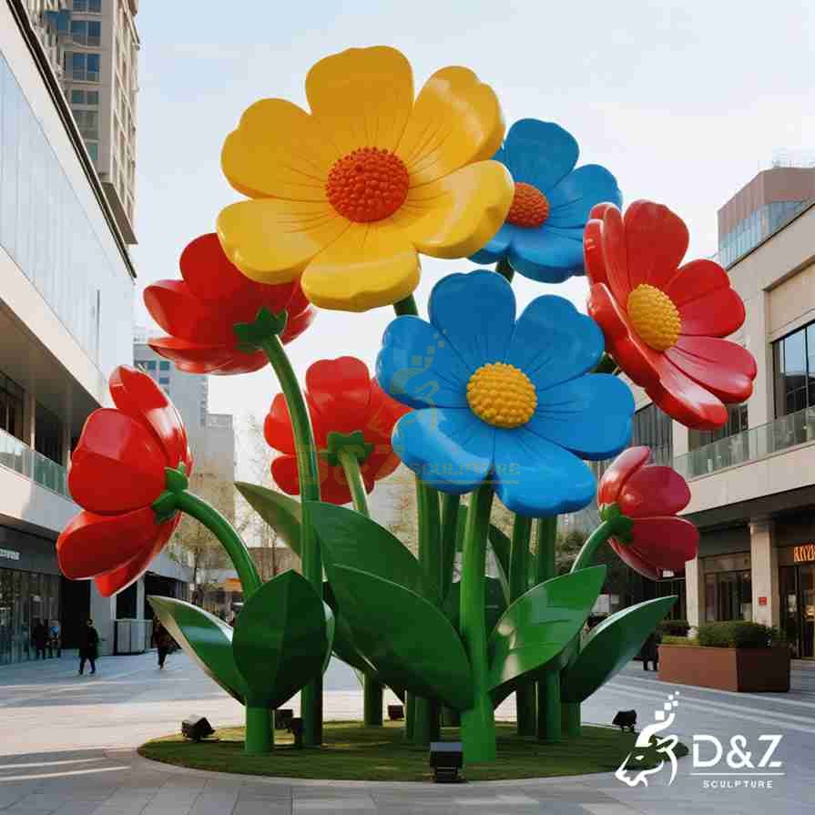 Large Metal Daisy Flower Sculpture 4