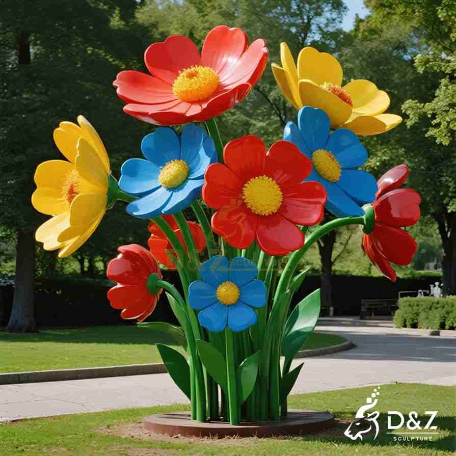 Large Metal Daisy Flower Sculpture 5