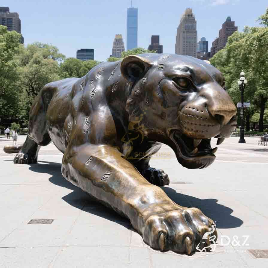 Large Bronze Jaguar Statue for Sale 2