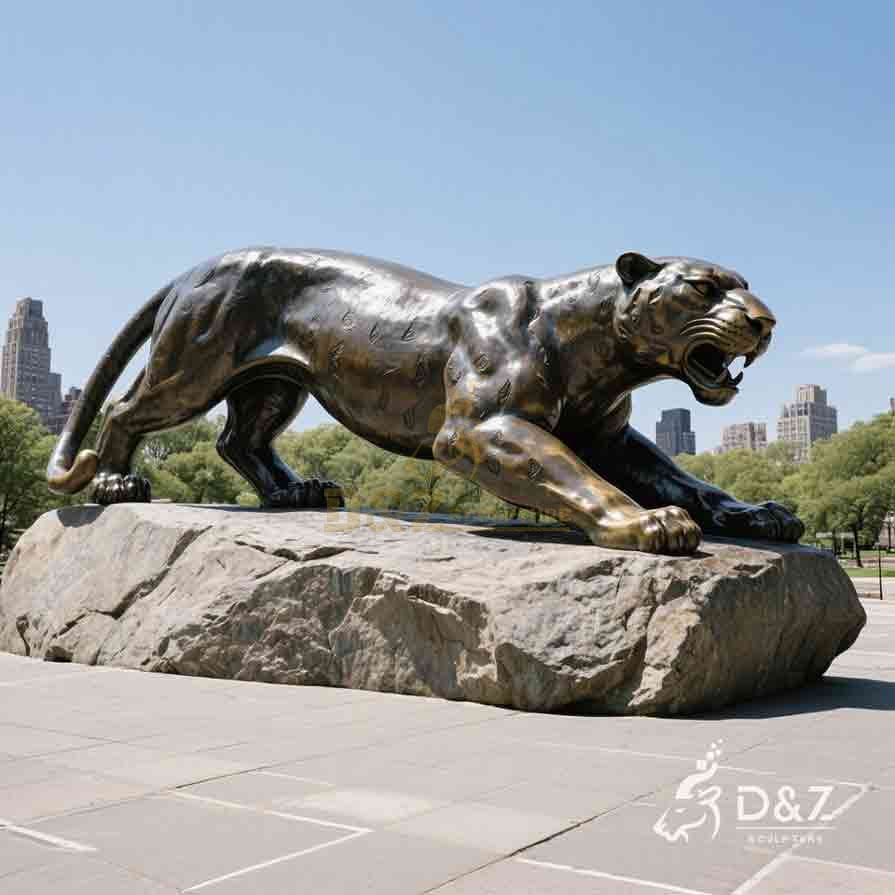 Large Bronze Jaguar Statue for Sale 6