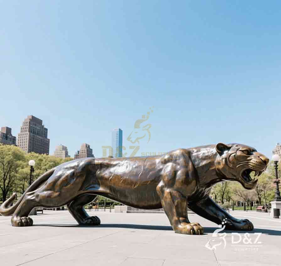 Large Bronze Jaguar Statue for Sale 7