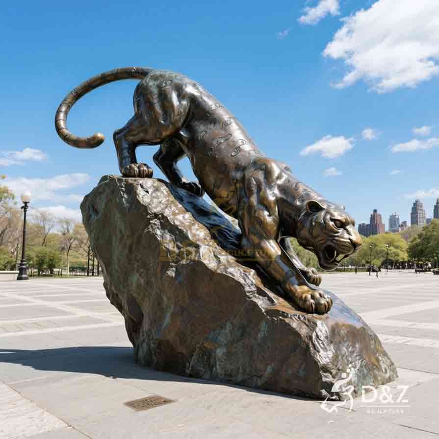 Large Bronze Jaguar Statue for Sale 9