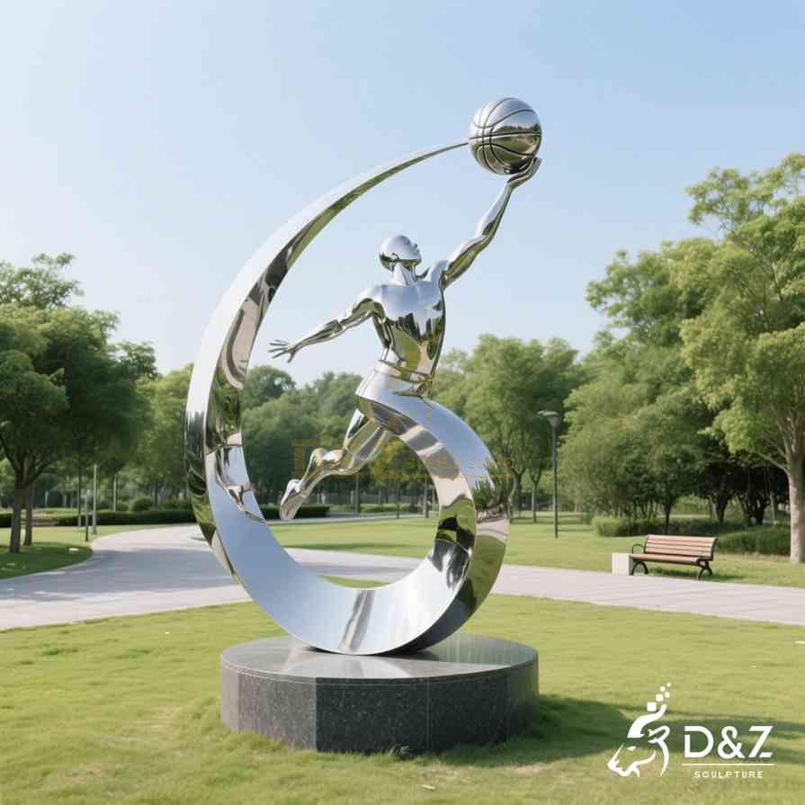 Abstract Metal Basketball Sculpture 5