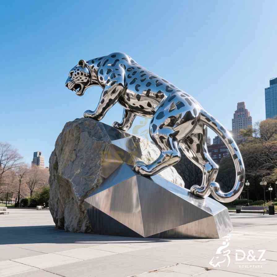Metal Jaguar Sculpture 3