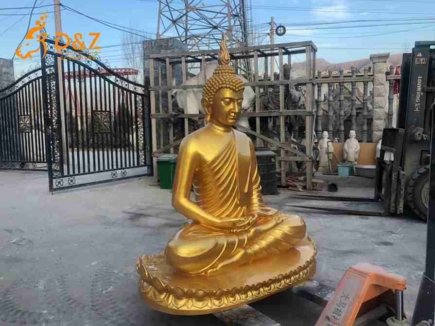 Large Seated Brass Buddha Statue 1
