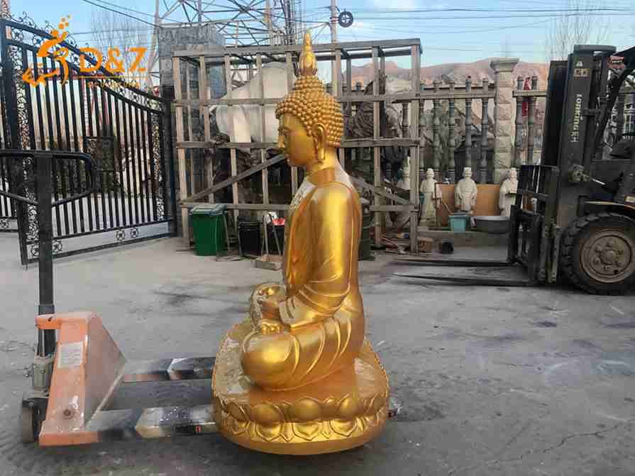Large Seated Brass Buddha Statue 2