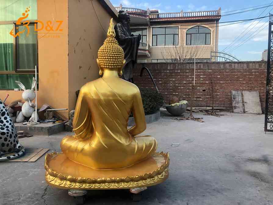 Large Seated Brass Buddha Statue 4