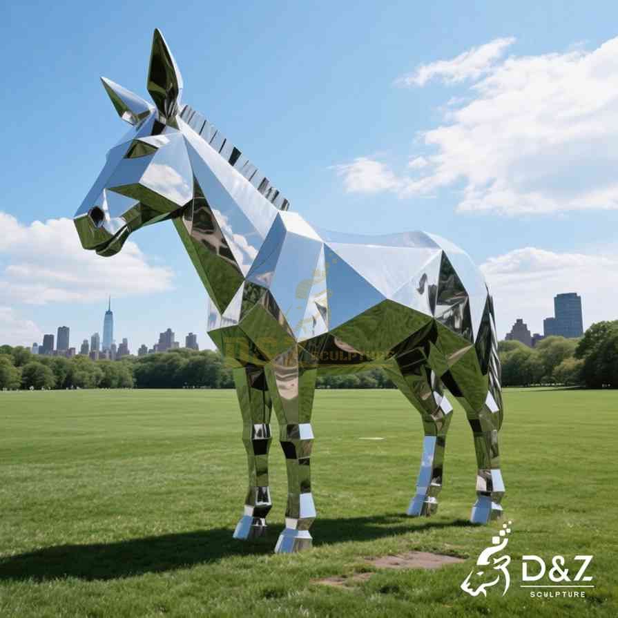 Geometric Metal Donkey Sculpture 1