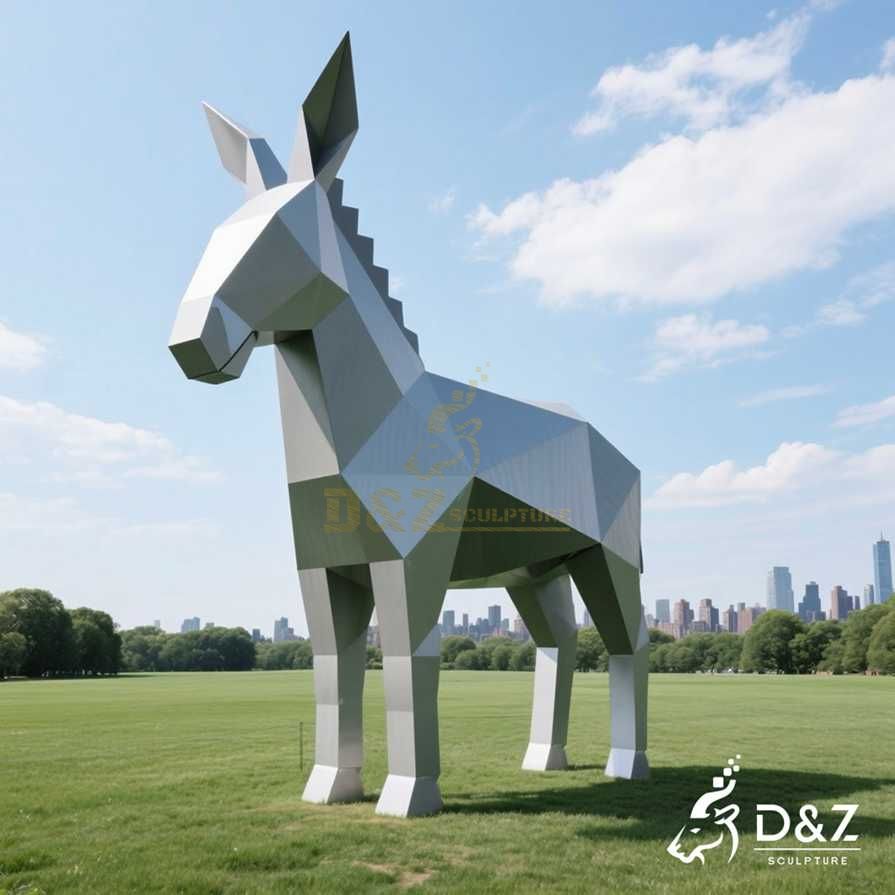 Geometric Metal Donkey Sculpture 2
