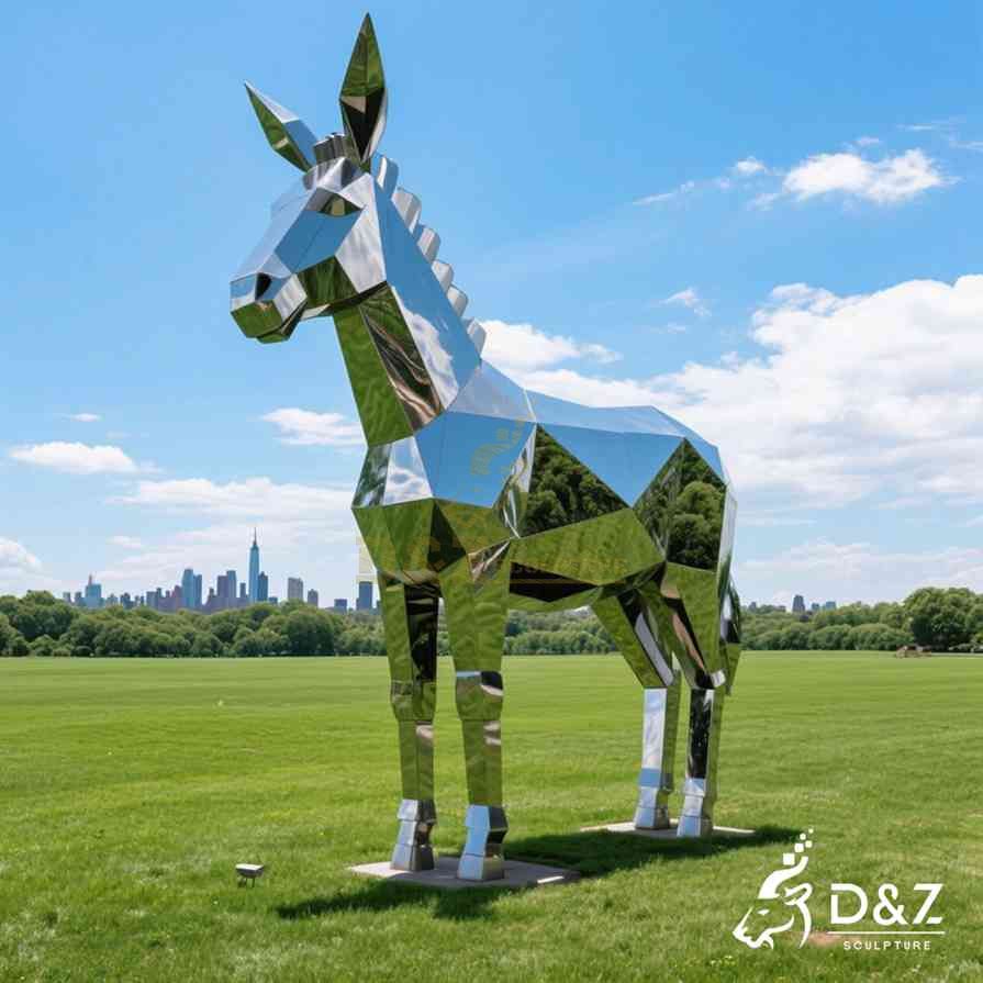 Geometric Metal Donkey Sculpture 4