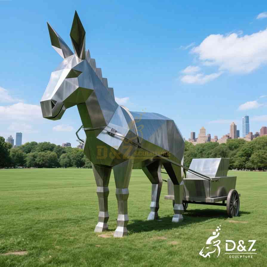 Geometric Metal Donkey Sculpture 5