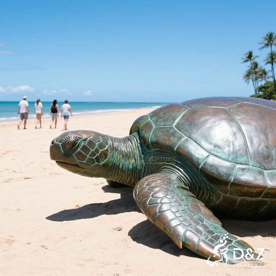 Large Outdoor Bronze Sea Turtle Statue 2