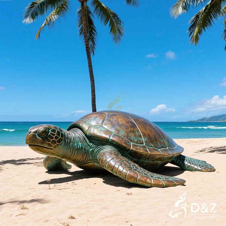 Large Outdoor Bronze Sea Turtle Statue 3