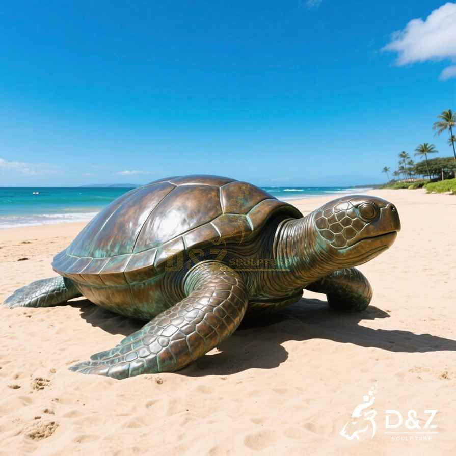 Large Outdoor Bronze Sea Turtle Statue 4