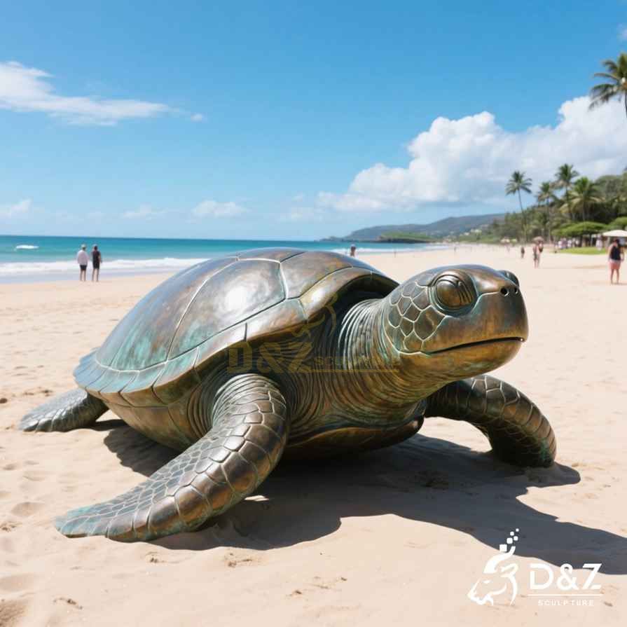 Large Outdoor Bronze Sea Turtle Statue 6