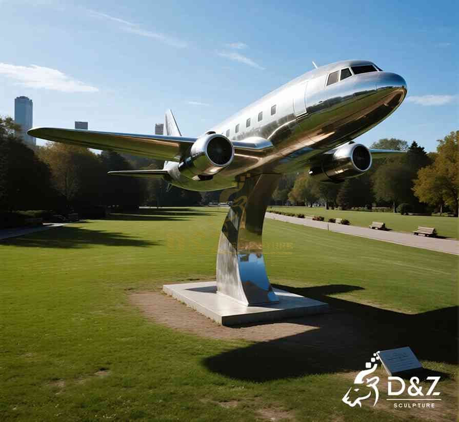 Large Modern Metal Aircraft Sculpture 2