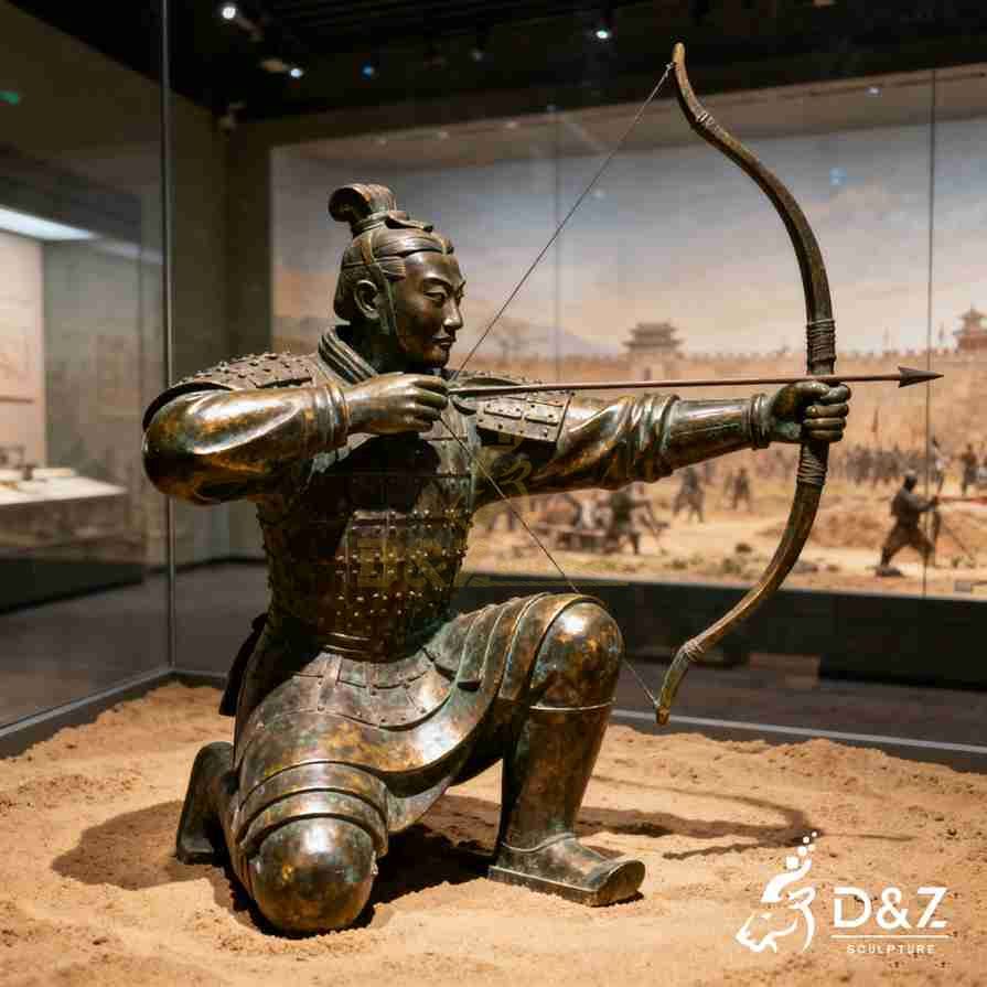 Bronze Kneeling Terracotta Warrior Statue 1