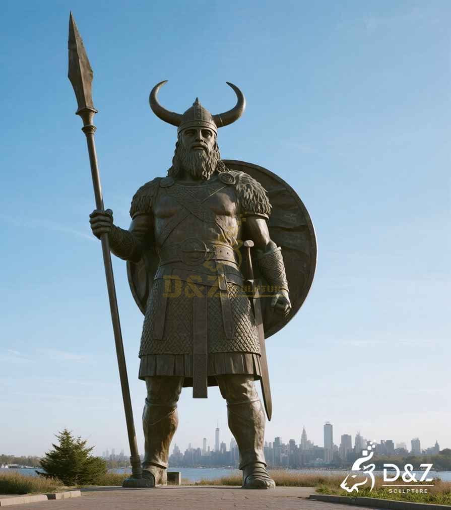 Large Bronze Viking Statue 3